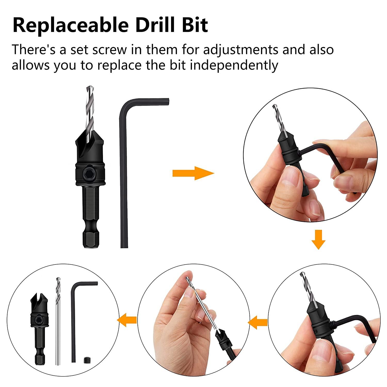 5pcs-82-Degree-Countersink-Drill-Bit-Set-for-Wood-Quick-Change-Chamfered-Adjustable-Drilling-Woodwor-1905154-3