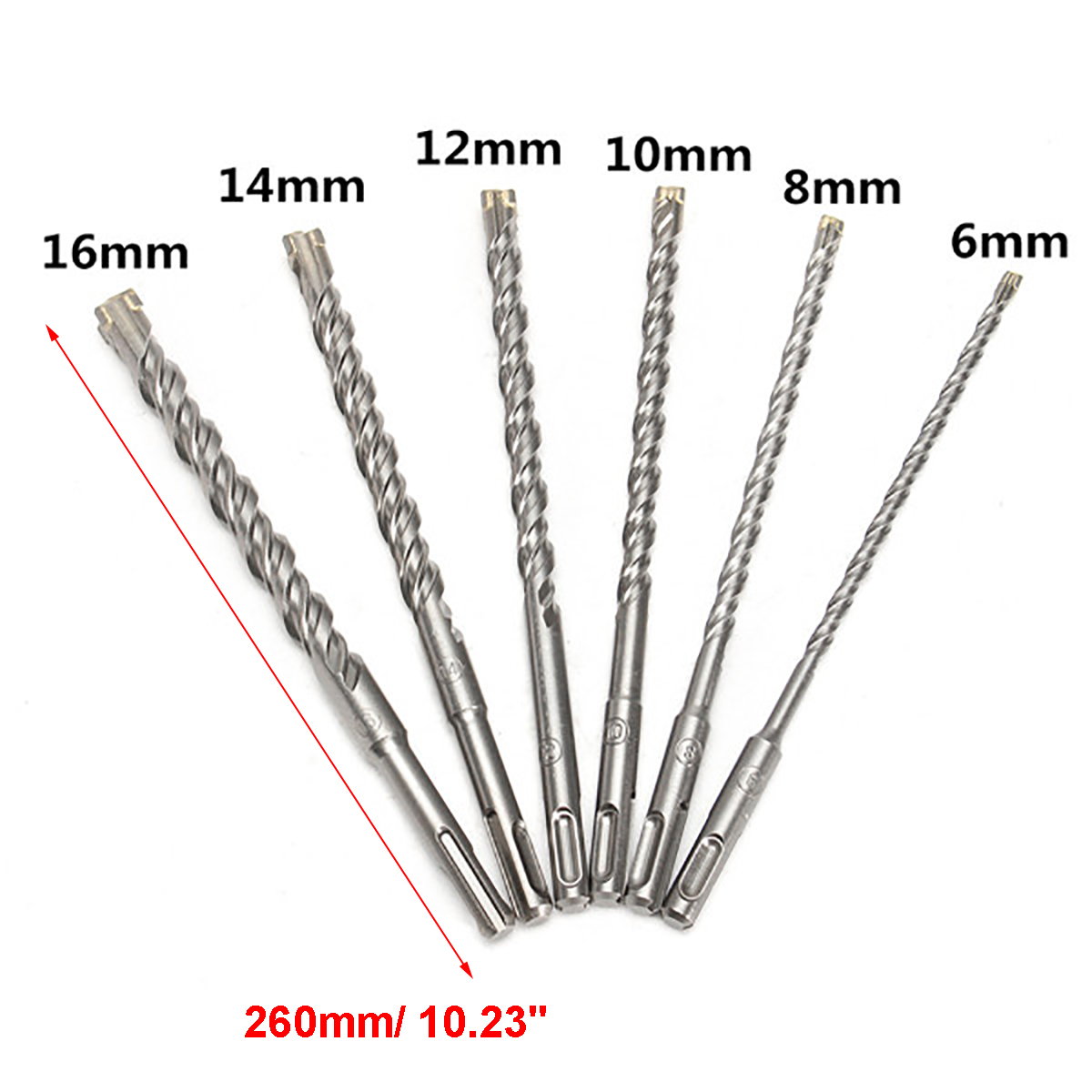 6-16mm-Bi-Metal-Drill-Bit-Length-260mm-Double-SDS-Plus-Slot-Masonry-Hammer-Bit-1546468-5