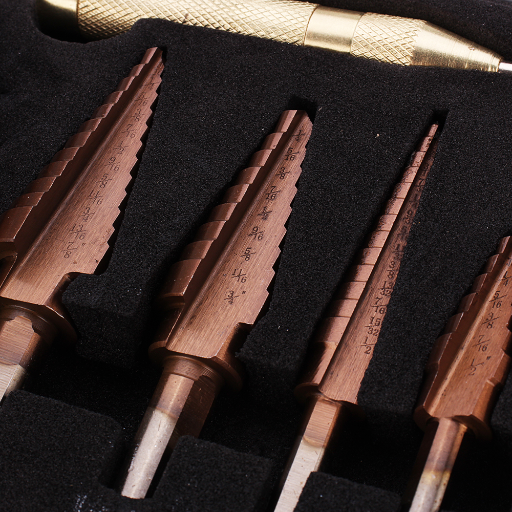 6Pcs-HSS-Bronze-Coated-Step-Drill-Bit-With-Center-Punch-Drill-Set-Hole-Cutter-Drilling-Tool-1576799-10