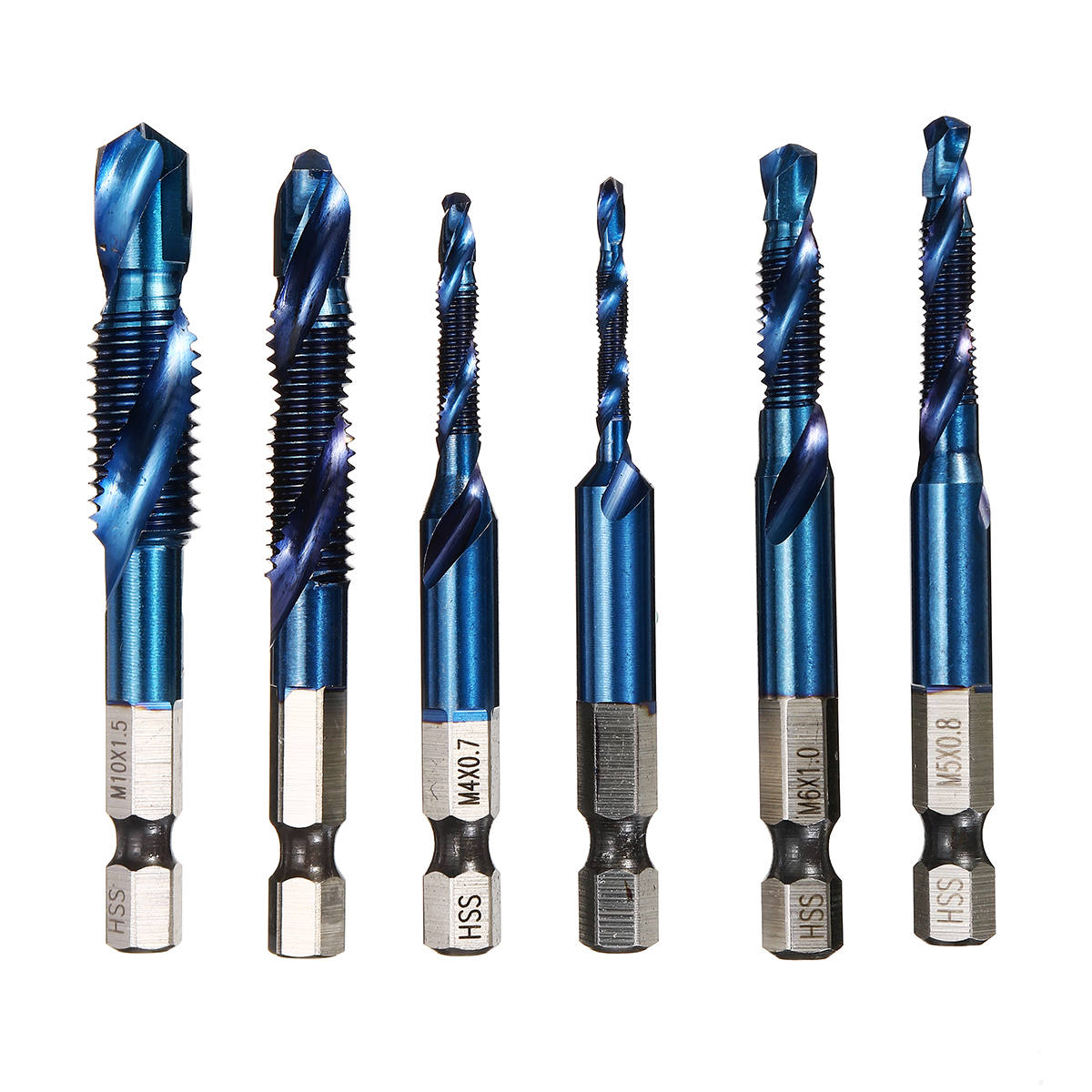 6Pcs-M3-M10-14-Inch-Hex-Shank-Metric-Thread-Blue-Nano-Coated-HSS-Drill-and-Tap-Bits-Screw-Tap-1651722-3