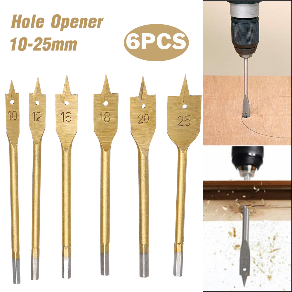 6pcs-10-25mm-Flat-Spade-Wood-Drill-Hex-Shank-Woodworking-Spade-Drill-Bit-1614879-1