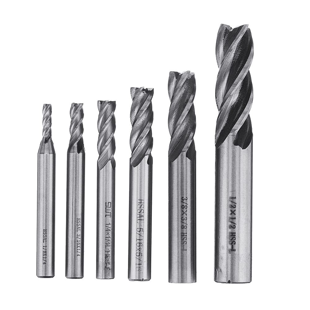 6pcs-18-12-Inch-Imperial-Milling-Cutter-High-Speed-Steel-CNC-Milling-Bit-Spiral-End-Mill-1623362-1