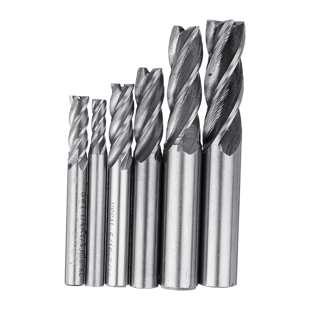 6pcs-316-12-Inch-Imperial-Milling-Cutter-4-Flutes-Spiral-CNC-End-Mill-Cutter-1623358-1