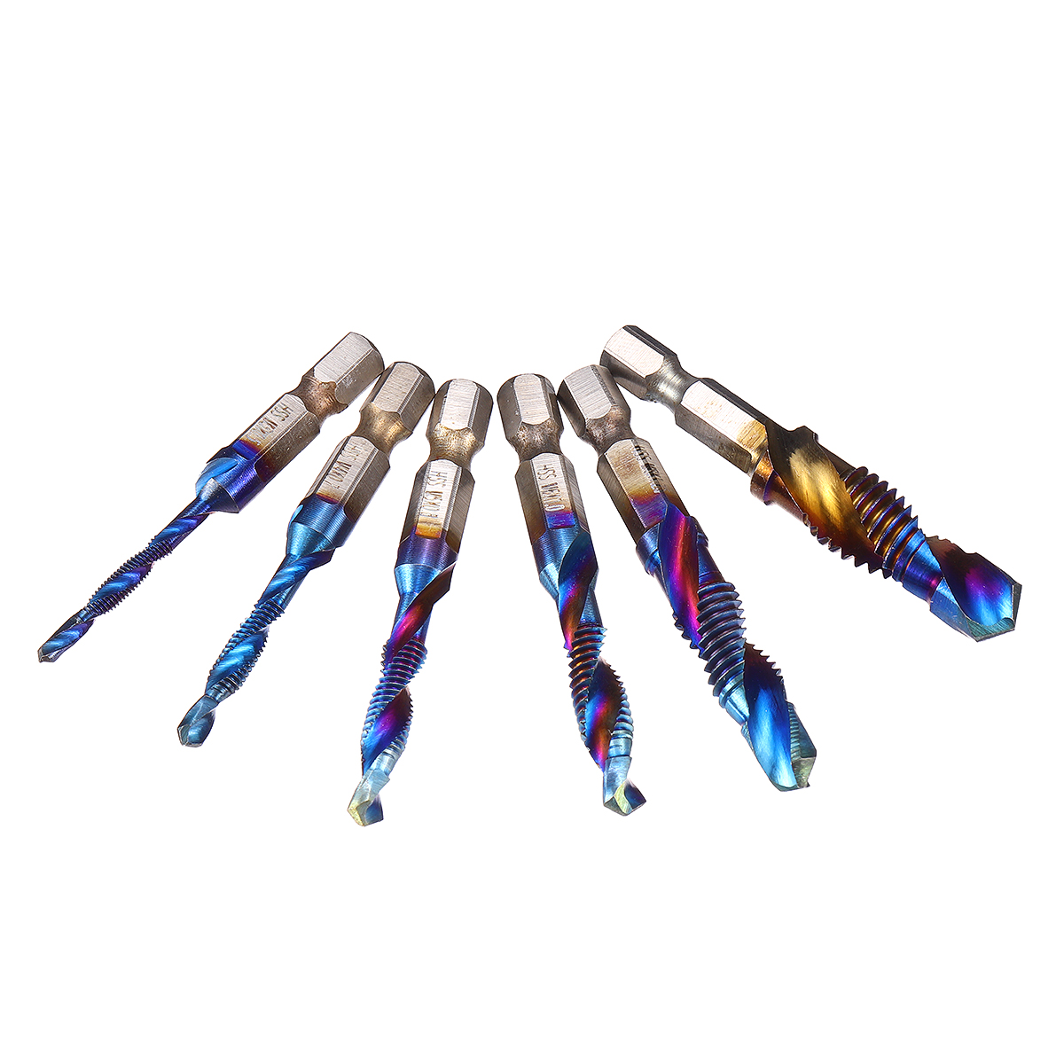 6pcs-M3-M10-Combination-Drill-Tap-Bit-Hex-Shank-Blue-Coated-Deburr-Countersink-Bits-Screw-Thread-Met-1867148-2