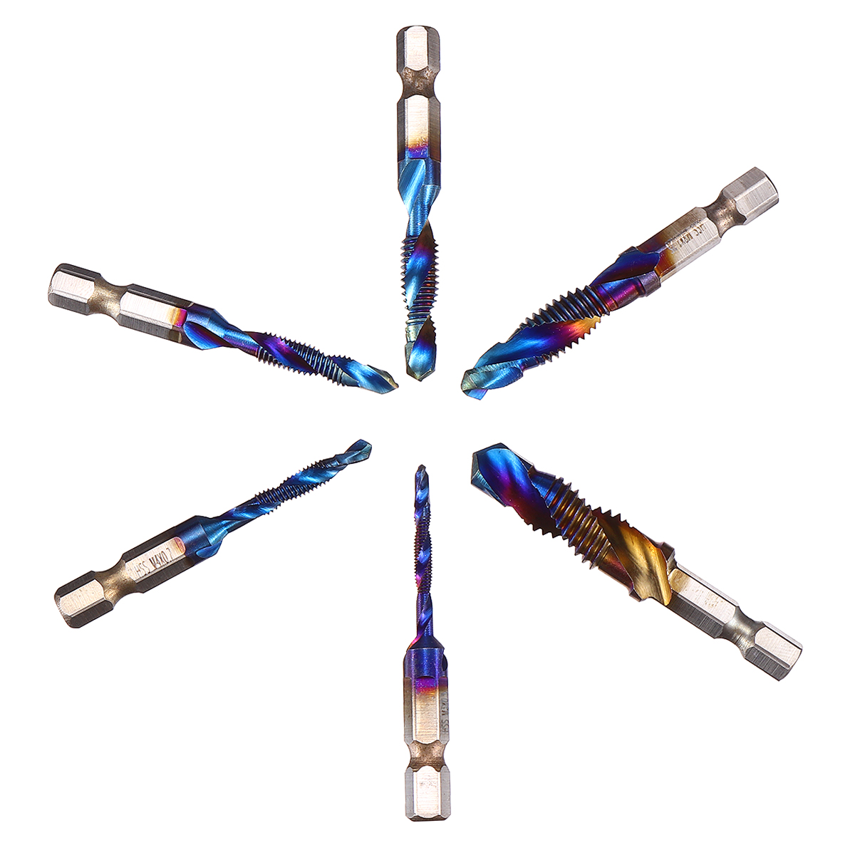 6pcs-M3-M10-Combination-Drill-Tap-Bit-Hex-Shank-Blue-Coated-Deburr-Countersink-Bits-Screw-Thread-Met-1867148-3