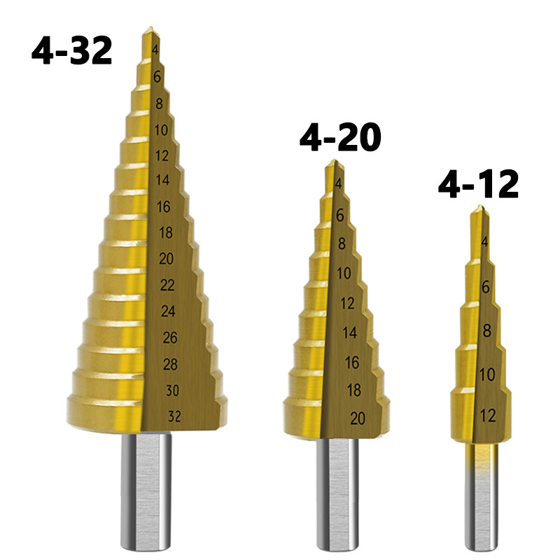 6pcs-Step-Drill-Bits-Woodworking-Broaching-Saw-Drill-Set-HSS-4241-Titanium-plated-Step-Drill-for-Met-1917846-4
