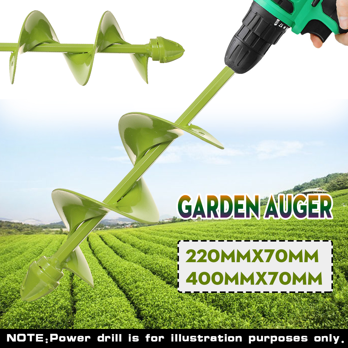 70mm-Wide-Green-Garden-Auger-Drill-Bit-Electric-Drill-Bit-Digs-Hole-400220mm-Length-1578436-2