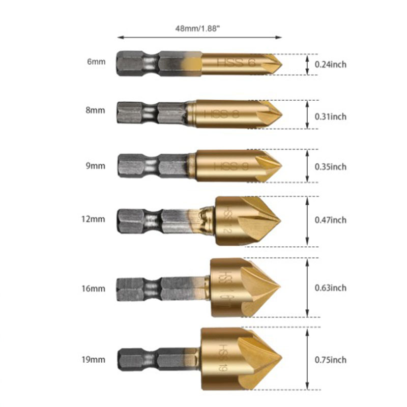 8Pcs-Hexagonal-Handle-Titanium-Plated-Five-edge-Chamfering-Knife-Reaming-Chamferer-Shaving-Auger-Hol-1816818-5