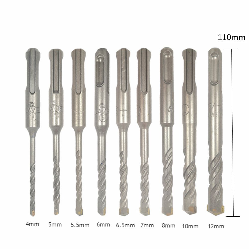 9Pcs-Drill-Bit-Double-SDS-Plus-Slot-Electric-Hammer-Drill-Bits-Set-110mm-Metal-HSS-Drill-Set-For-Ele-1793416-2