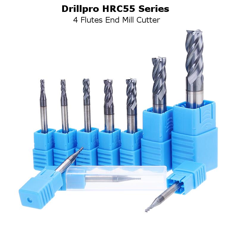Drillpro-1-10mm-HRC55-TiAlN-4-Flutes-End-Mill-Cutter-Tungsten-Carbide-Milling-Cutter-CNC-Tool-1273828-2