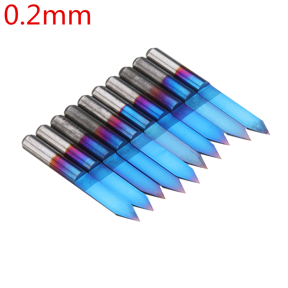 Drillpro-10pcs-0102030405mm-45-Degree-Flat-Bottom-PCB-Engraving-Bit-Blue-NANO-Coated-Carbide-CNC-Rou-1421668-2