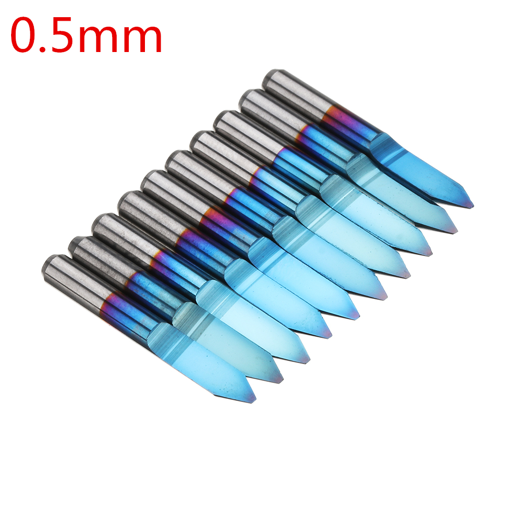 Drillpro-10pcs-0102030405mm-45-Degree-Flat-Bottom-PCB-Engraving-Bit-Blue-NANO-Coated-Carbide-CNC-Rou-1421668-5