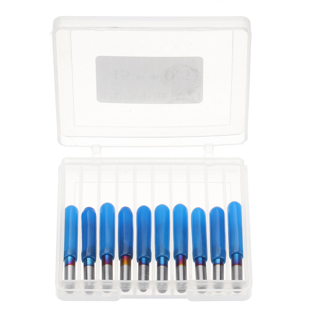 Drillpro-10pcs-0102030405mm-45-Degree-Flat-Bottom-PCB-Engraving-Bit-Blue-NANO-Coated-Carbide-CNC-Rou-1421668-7