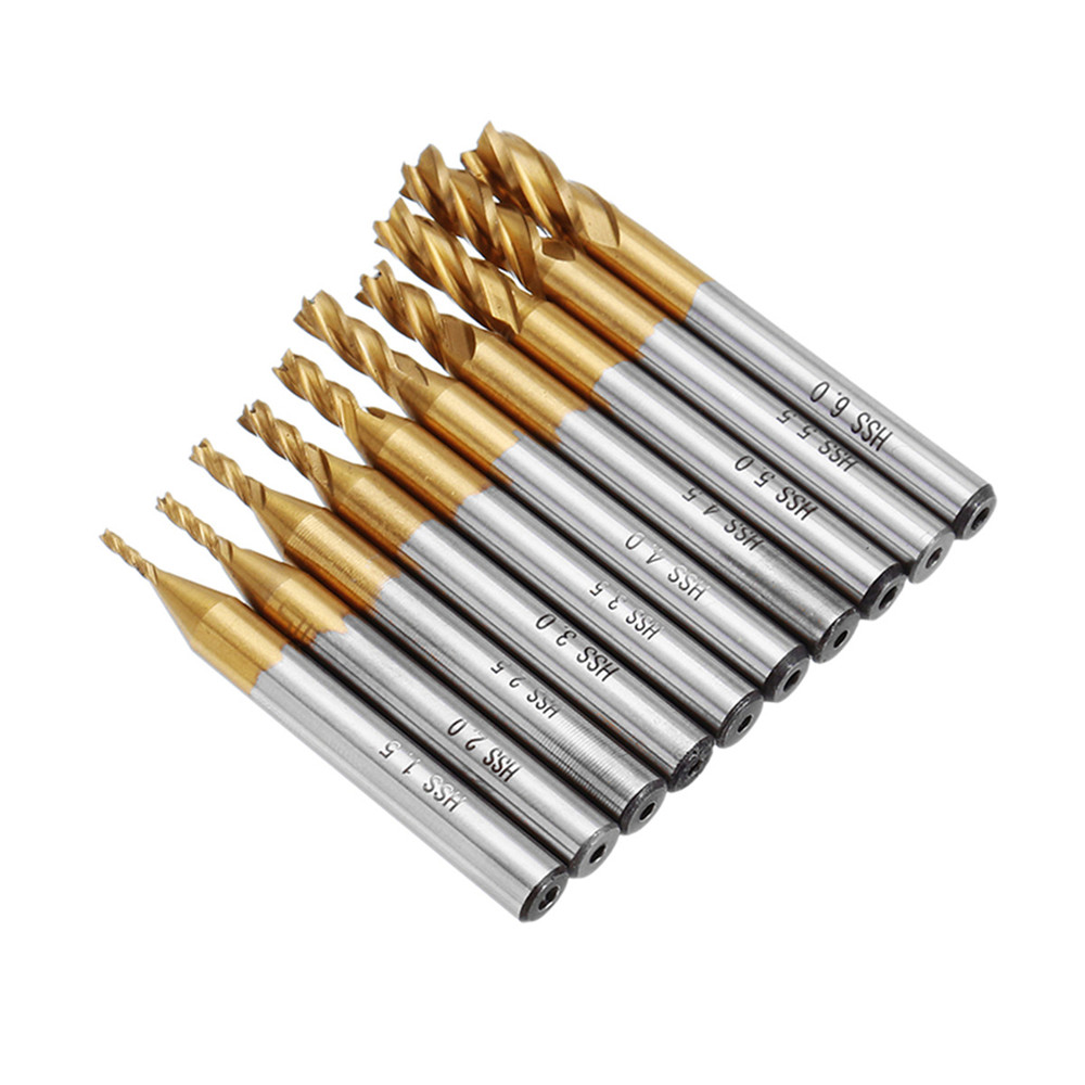 Drillpro-10pcs-Titanium-Coating-15-60mm-HSS-4-Flute-End-Mill-Cutter-6mm-Shank-CNC-Drill-Bits-1278665-4