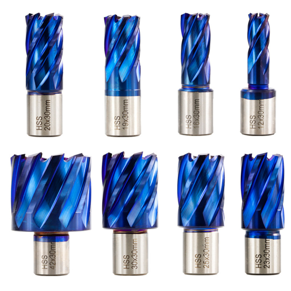 Drillpro-12-42mm-Cutting-Diameter-HSS-Hole-Opener-Core-Drill-Weldon-Shank-Nano-Blue-Coated-Annular-C-1806169-1