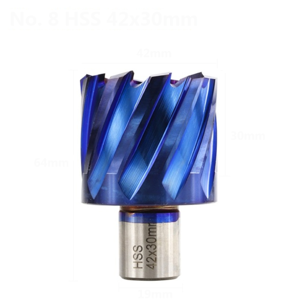 Drillpro-12-42mm-Cutting-Diameter-HSS-Hole-Opener-Core-Drill-Weldon-Shank-Nano-Blue-Coated-Annular-C-1806169-6