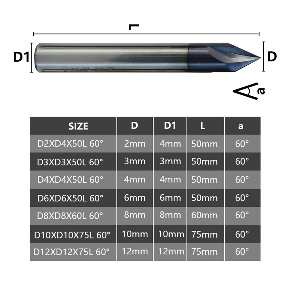 Drillpro-2-12mm-60-Degree-Chamfer-Mill-3-Flutes-CNC-Milling-Cutter-V-Shape-End-Mill-1716127-2