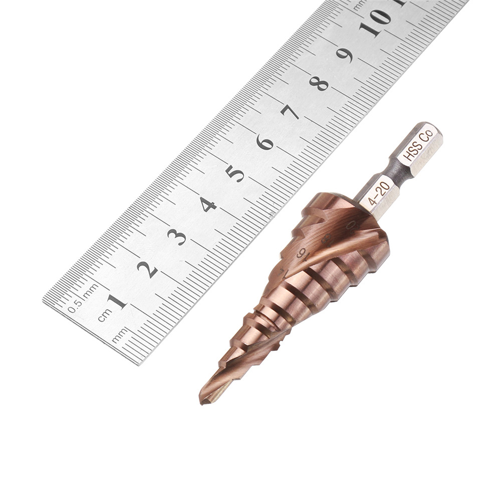 Drillpro-3-124-204-32mm-M35-Cobalt-Step-Drill-Bit-14-Inch-Hex-Shank-HSS-Co-Step-Drill-Bit-1312414-5