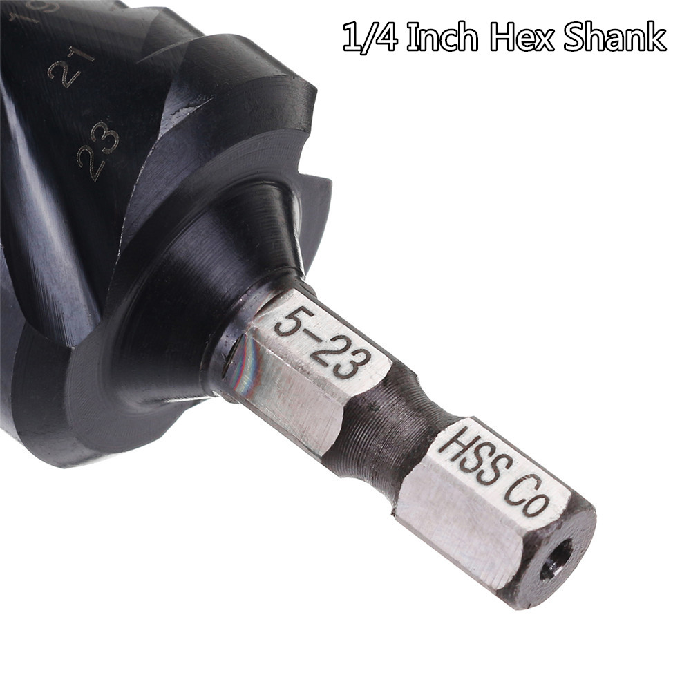 Drillpro-3-Flute-Step-Drill-Bit-TiAlN-Coated-HRC89-HSS-Co-M35-Cobalt-Step-Drill-14-Inch-Hexagon-Shan-1342887-4