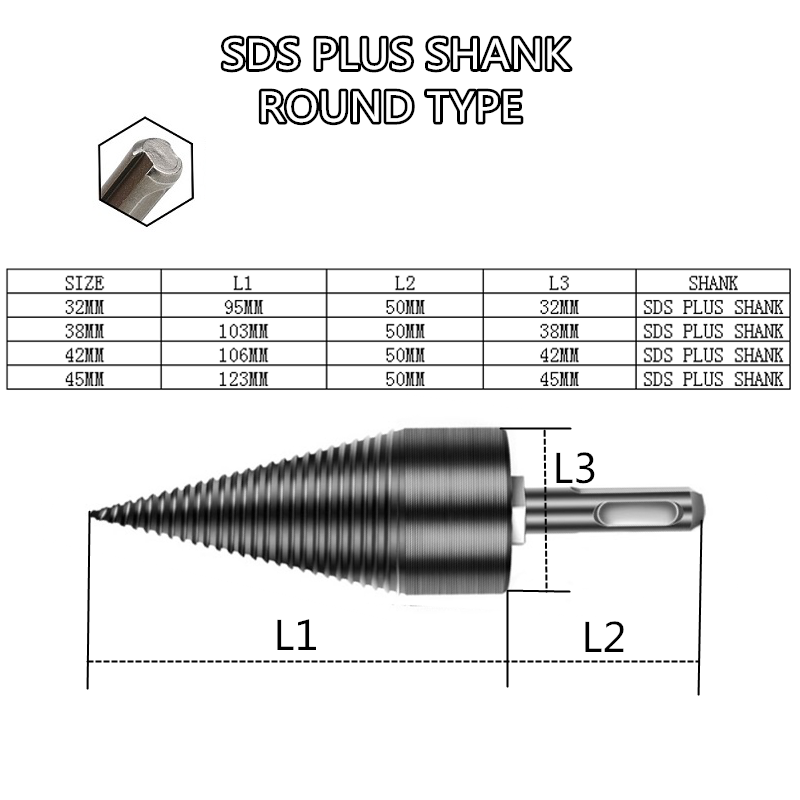 Drillpro-32-45mm-Kindling-Firewood-Splitter-Drill-Bit-Firewood-Split-Wood-Drill-Bit-for-Electric-Dri-1598397-4