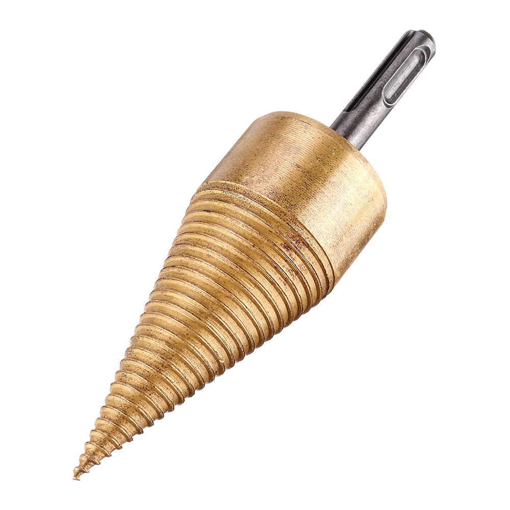 Drillpro-3242mm-Titanium-Coated-HSS-RoundSquareHexagonal-Shank-Firewood-Drill-Bit-Splitter-Wood-Spli-1789141-1