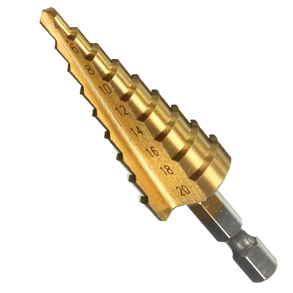 Drillpro-3pcs-4-122032mm-HSS-Titanium-Step-Cone-Drill-Bit-Hex-Shank-Hole-Cutter-1106952-7