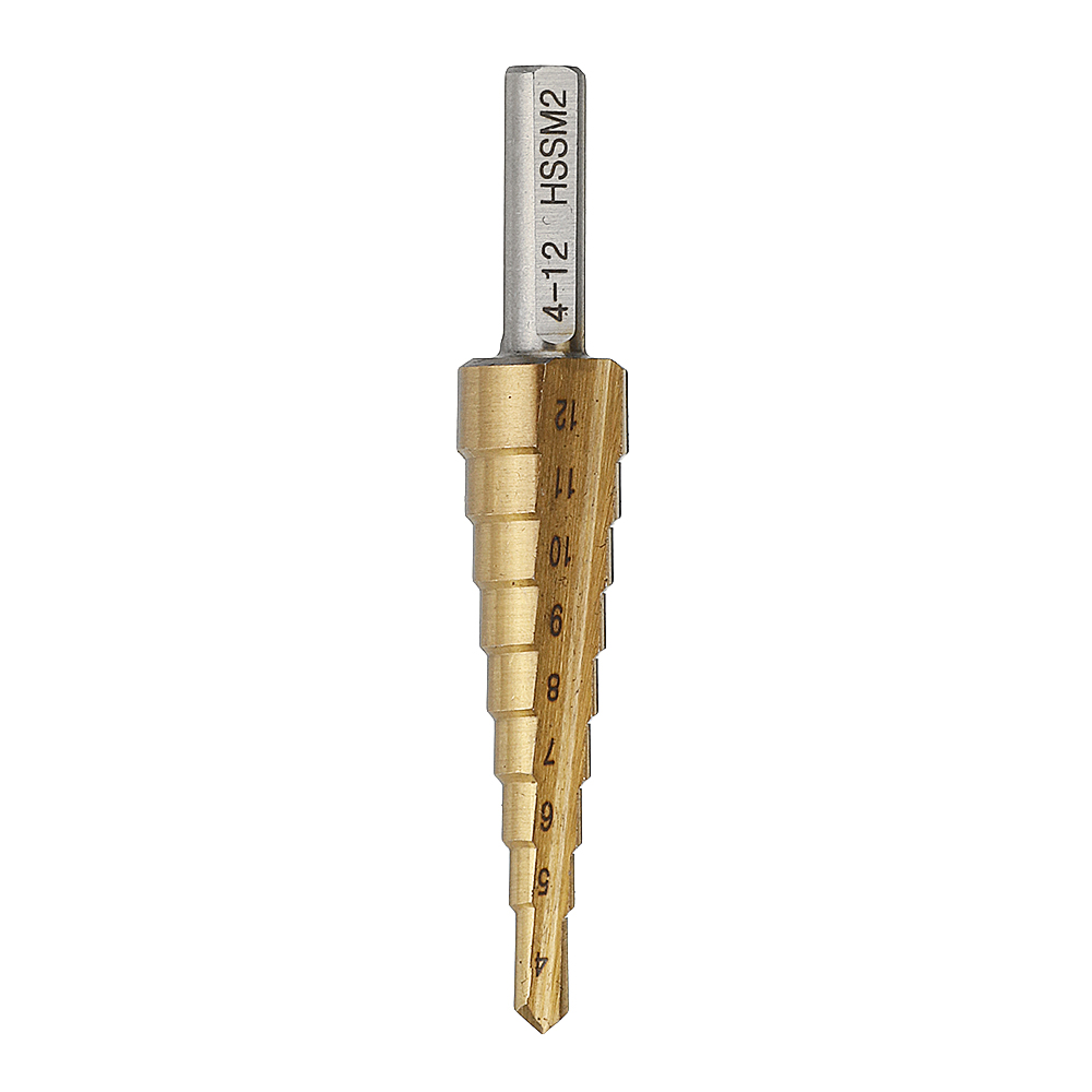 Drillpro-4-124-204-32mm-HSS-6542-Titanium-Coated-Step-Drill-Bit-Triangle-Shank-1500356-3