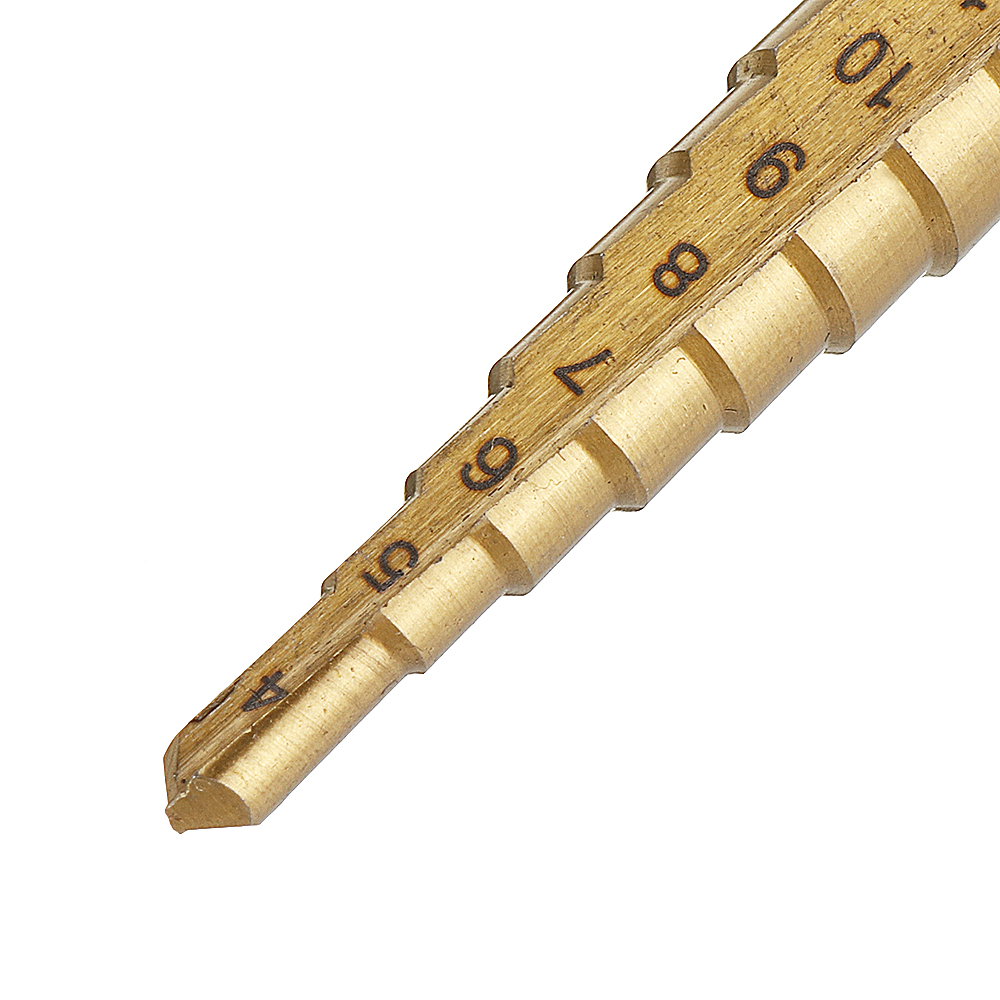 Drillpro-4-124-204-32mm-HSS-6542-Titanium-Coated-Step-Drill-Bit-Triangle-Shank-1500356-7