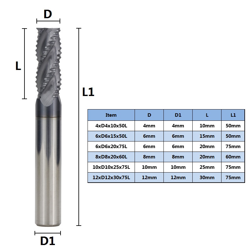 Drillpro-4681012mm-Tungsten-Carbide-HRC55-Roughing-End-Mill-4-Flute-Spiral-CNC-Router-Bit-TiAIN-Coat-1719172-5