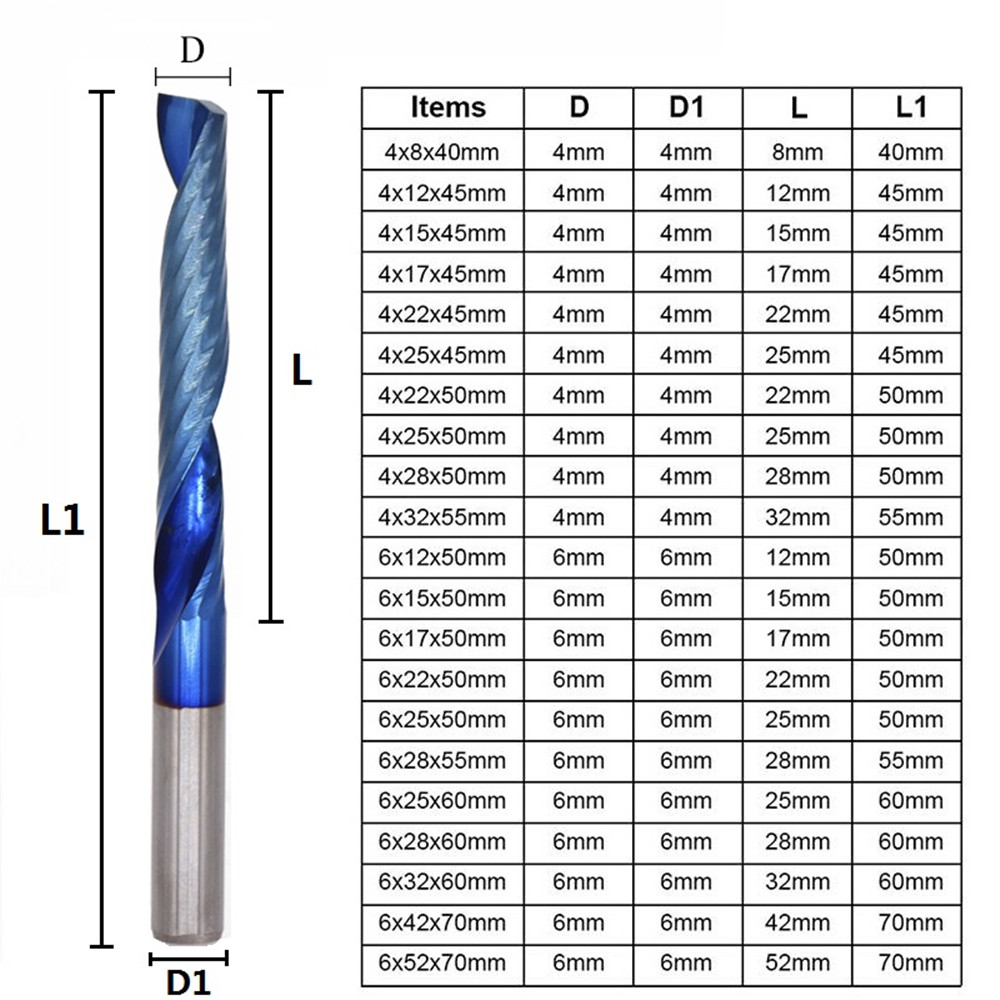 Drillpro-6mm-Shank-1-Flute-Spiral-End-Mill-Carbide-End-Mill-Blue-Nano-Coating-CNC-Router-Bit-Single--1721127-6
