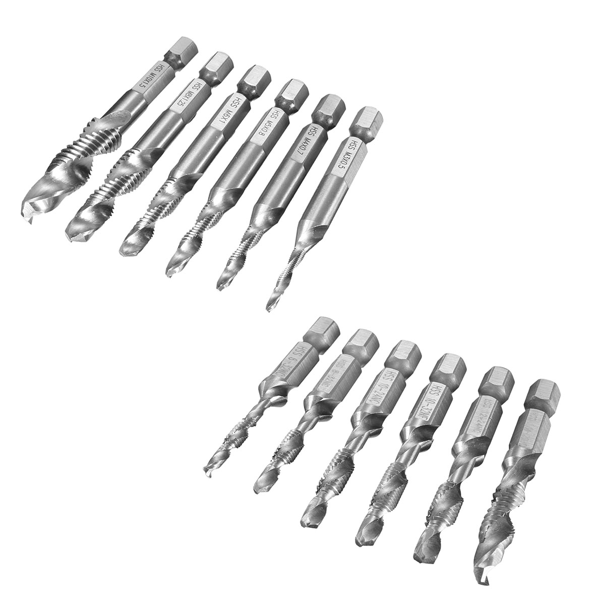 Drillpro-6pcs-HSS-14quot-Hex-Shank-Countersink-Drill-Bit-Set-UNC-or-Metric-Deburr-Countersink-Bits-1006036-2