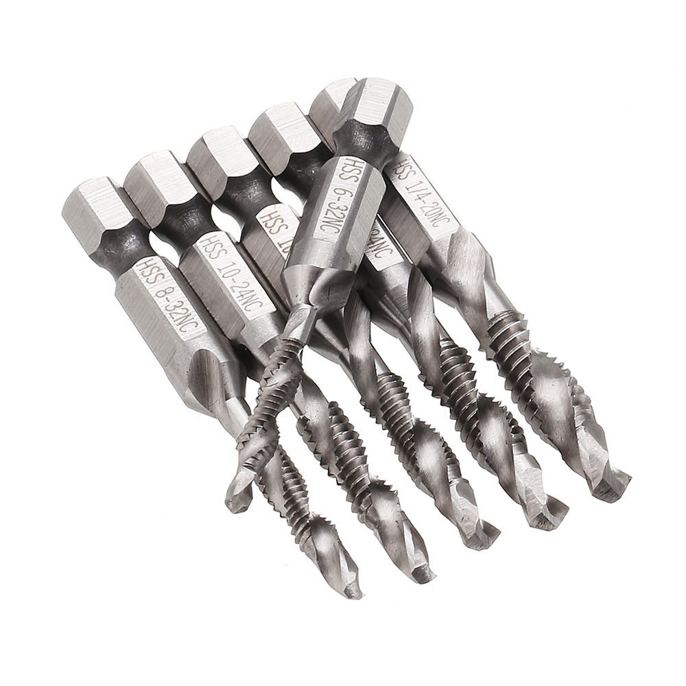 Drillpro-6pcs-HSS-14quot-Hex-Shank-Countersink-Drill-Bit-Set-UNC-or-Metric-Deburr-Countersink-Bits-1006036-4