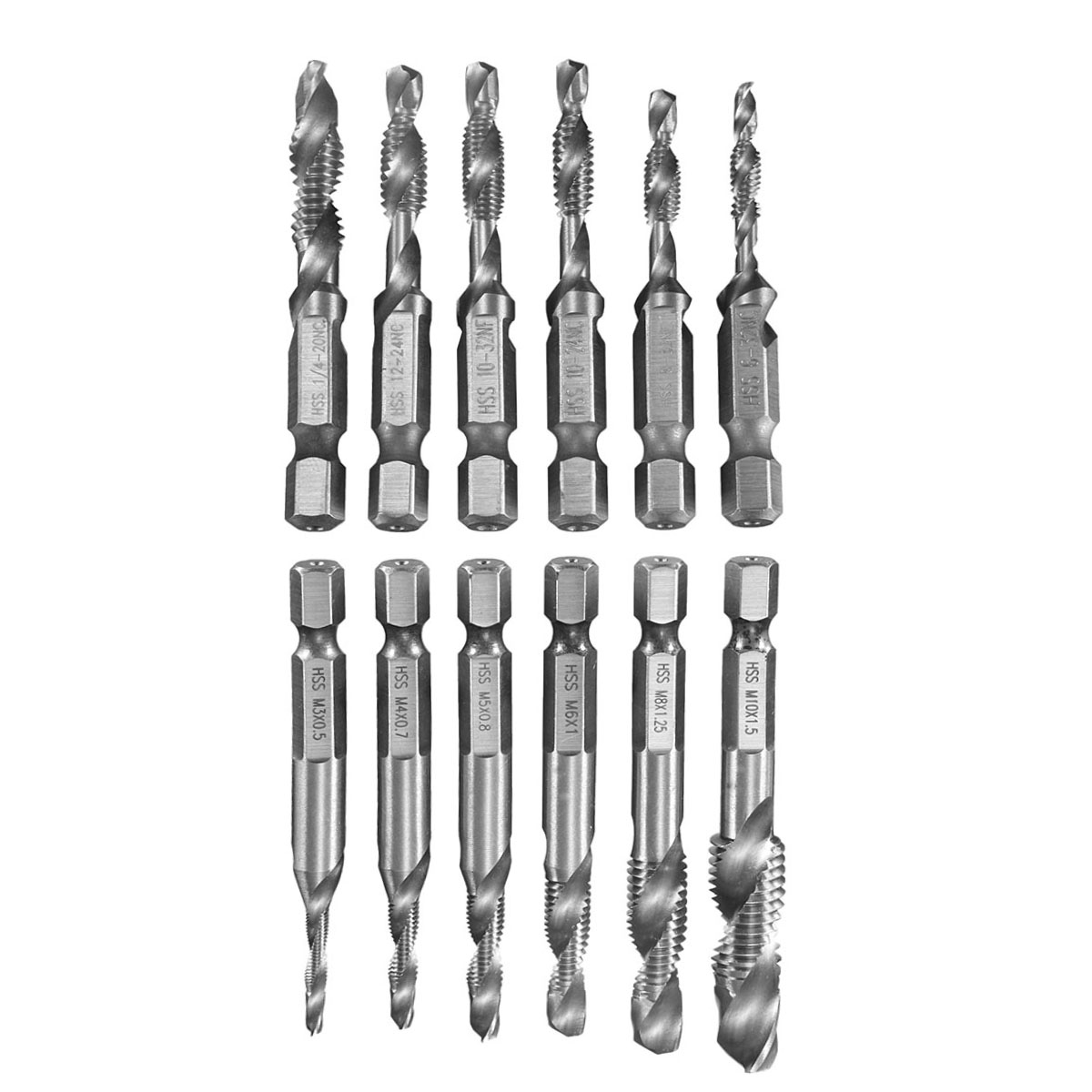 Drillpro-6pcs-HSS-14quot-Hex-Shank-Countersink-Drill-Bit-Set-UNC-or-Metric-Deburr-Countersink-Bits-1006036-10
