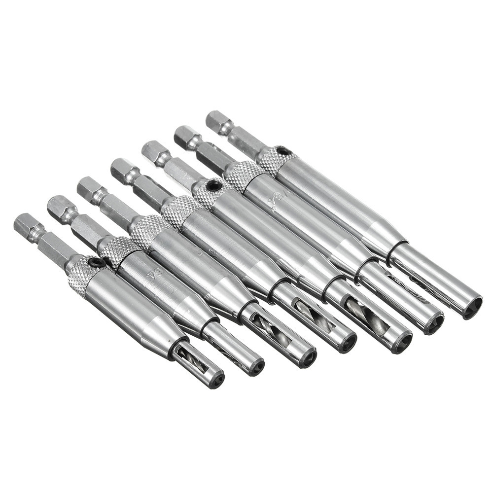 Drillpro-7pcs-HSS-Self-Centering-Hinge-Drill-Bit-Door-Window-Cabinet-Woodworking-Hole-Puncher-1415036-4