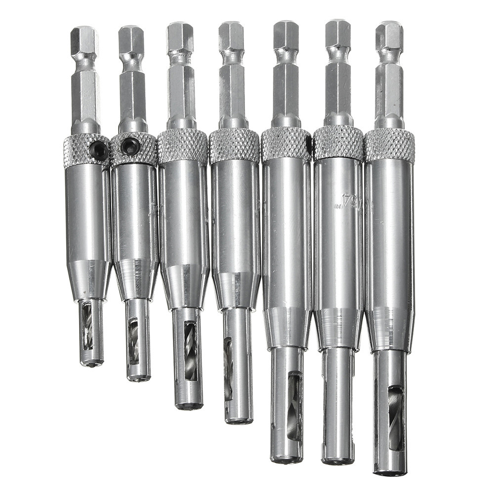 Drillpro-7pcs-HSS-Self-Centering-Hinge-Drill-Bit-Door-Window-Cabinet-Woodworking-Hole-Puncher-1415036-5