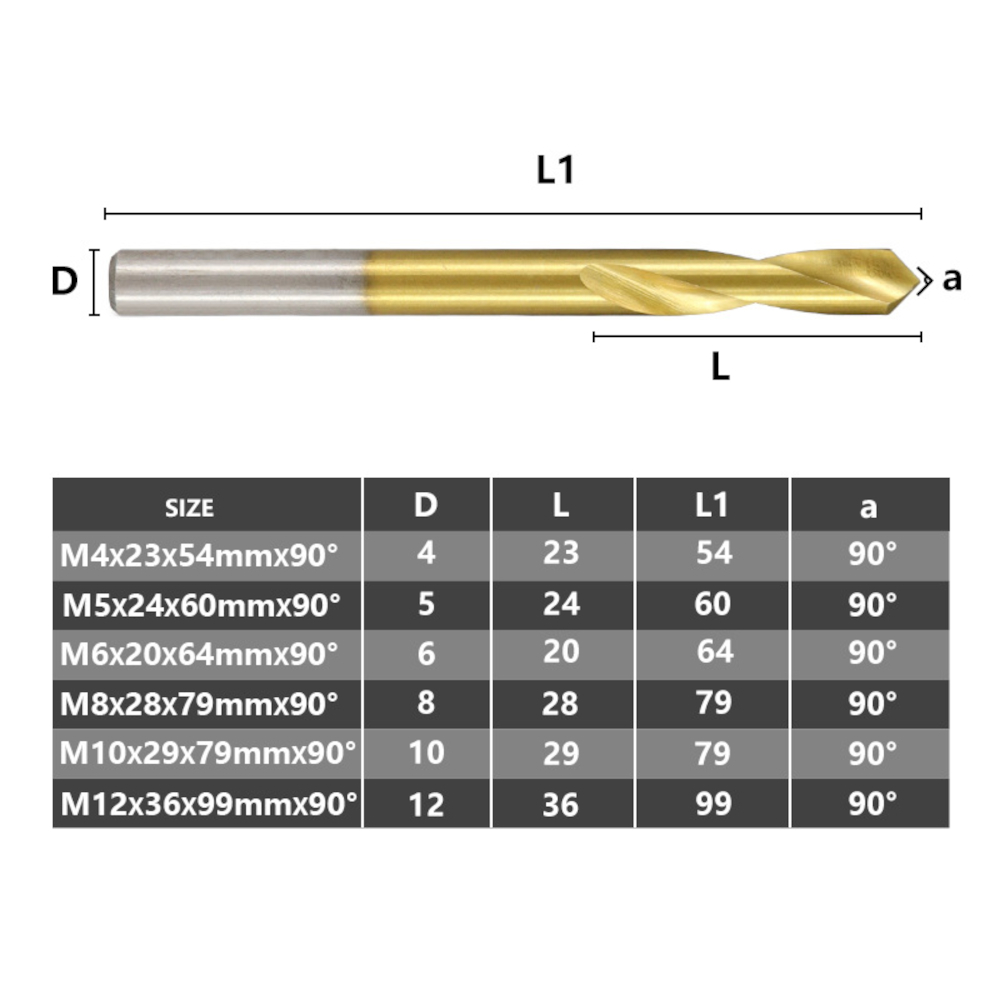 Drillpro-90-Degree-Chamfer-End-Drill-4-12mm-Titanium-Coated-High-Speed-Steel-Spotting-Location-Cente-1803508-5