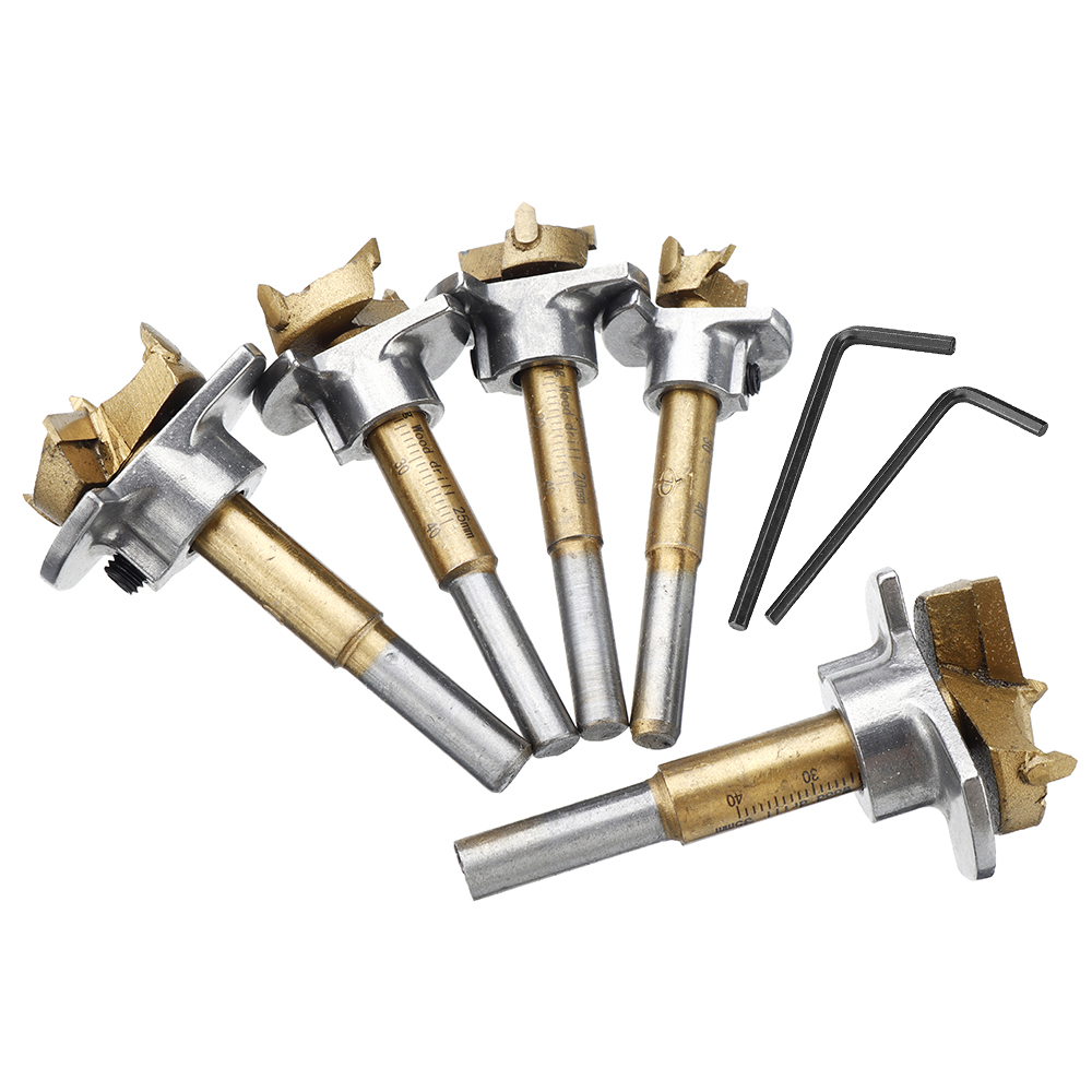 Drillpro-Adjustable-5PCS-1520253035mm-Forstner-Drill-Bit-Set-Titanium-Coating-Wood-Auger-Cutter-Wood-1735343-9