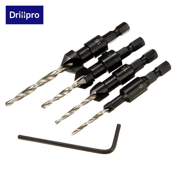 Drillpro-DB-C2-4pcs-Carpentry-Countersink-Drill-Bit-Set-Wood-Working-Tools-961908-1