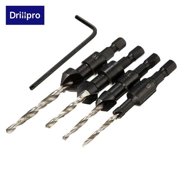 Drillpro-DB-C2-4pcs-Carpentry-Countersink-Drill-Bit-Set-Wood-Working-Tools-961908-2