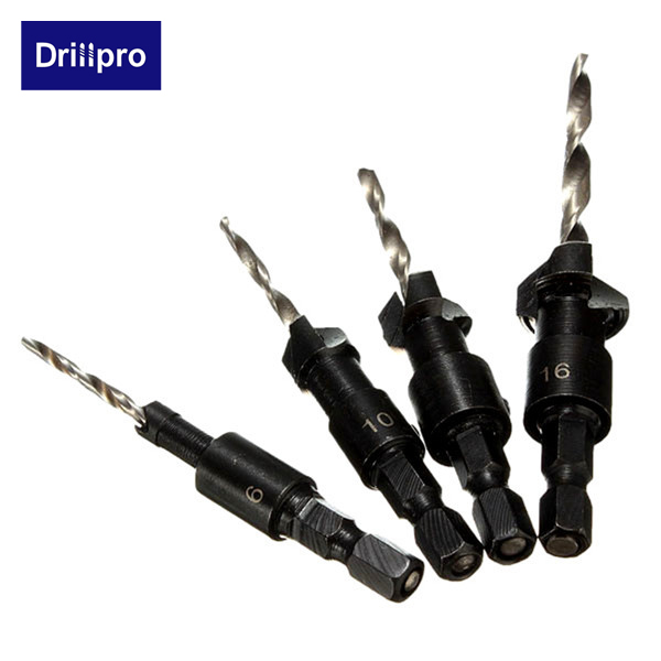 Drillpro-DB-C2-4pcs-Carpentry-Countersink-Drill-Bit-Set-Wood-Working-Tools-961908-5