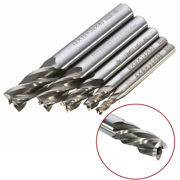 Drillpro-DB-M2-5pcs-4681012mm-4-Flute-End-Mill-Cutter-HSS-Straight-Shank-Drill-Bits-995505-1