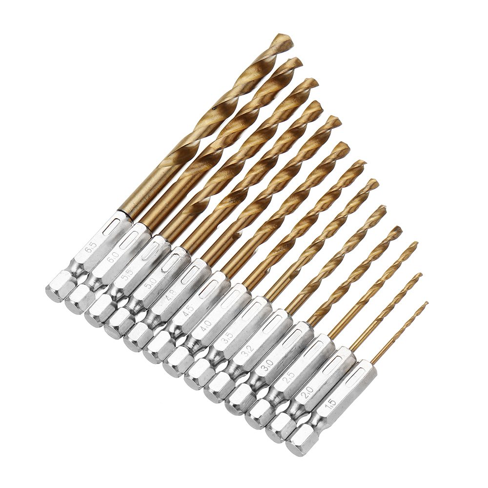 Drillpro-DB-T2-13pcs-15-65mm-HSS-Titanium-Coated-14-Inch-Hex-Shank-Twist-Drill-Bit-Set-994545-3