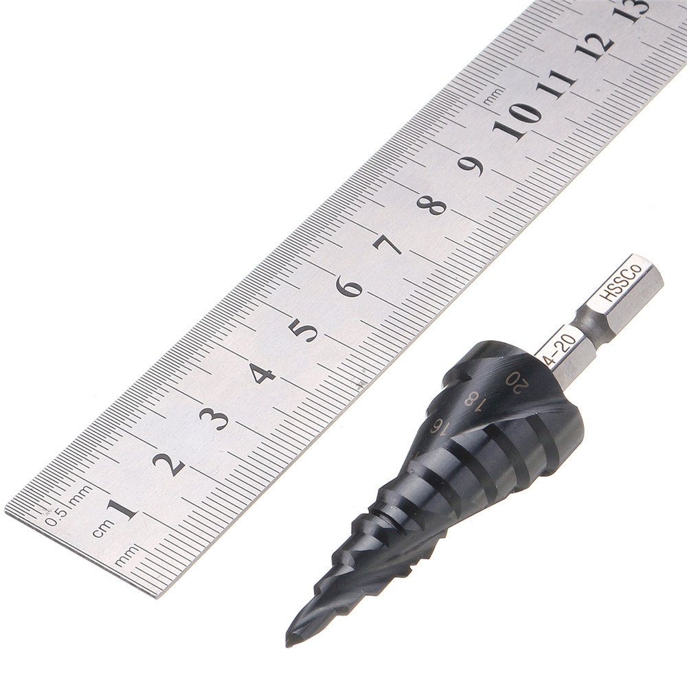 Drillpro-HRC89-M35-Cobalt-Step-Drill-Bit-3-124-124-20mm-TiAlN-Coated-Step-Drill-14-Inch-Hex-Shank-1328303-6