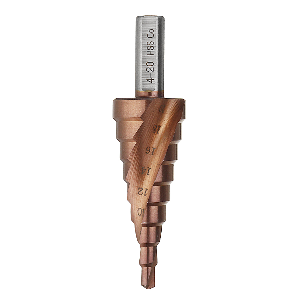 Drillpro-HSS-Co-M35-Cobalt-Step-Drill-Bit-Triangle-Shank-4-124-204-32mm-Spiral-Flute-Step-Drill-1511022-5