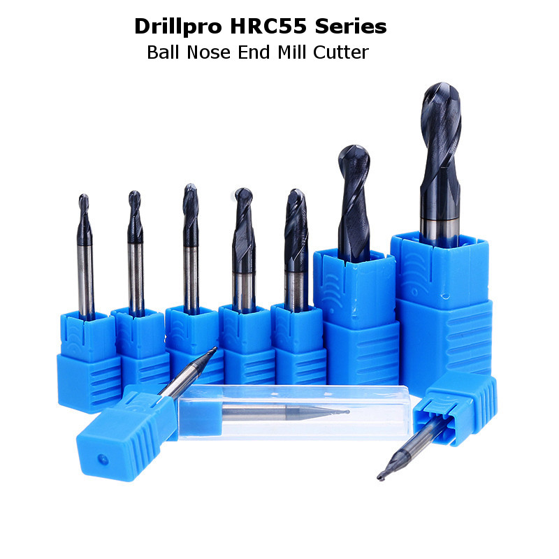 Drillpro-R05-R5mm-Ball-Nose-Tungsten-Carbide-End-Mill-Cutter-HRC55-TiAlN-Coating-End-Milling-Cutter--1273093-1