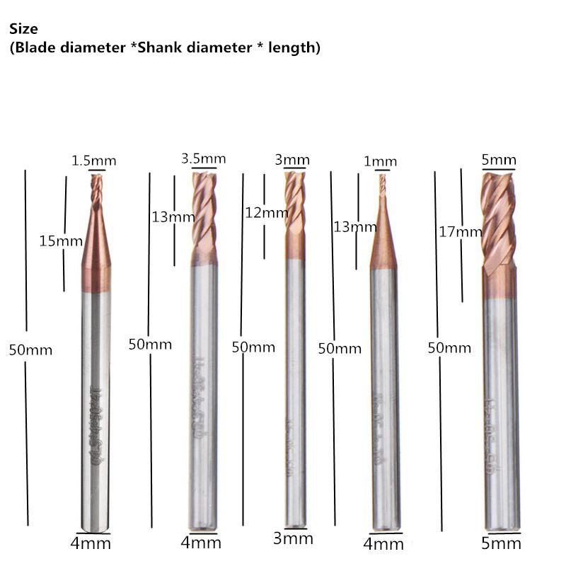 HRC55-1-5mm-AlTiN-Tungsten-Carbide-4-Flute-End-Milling-Cutter-CNC-Tool-1282868-2