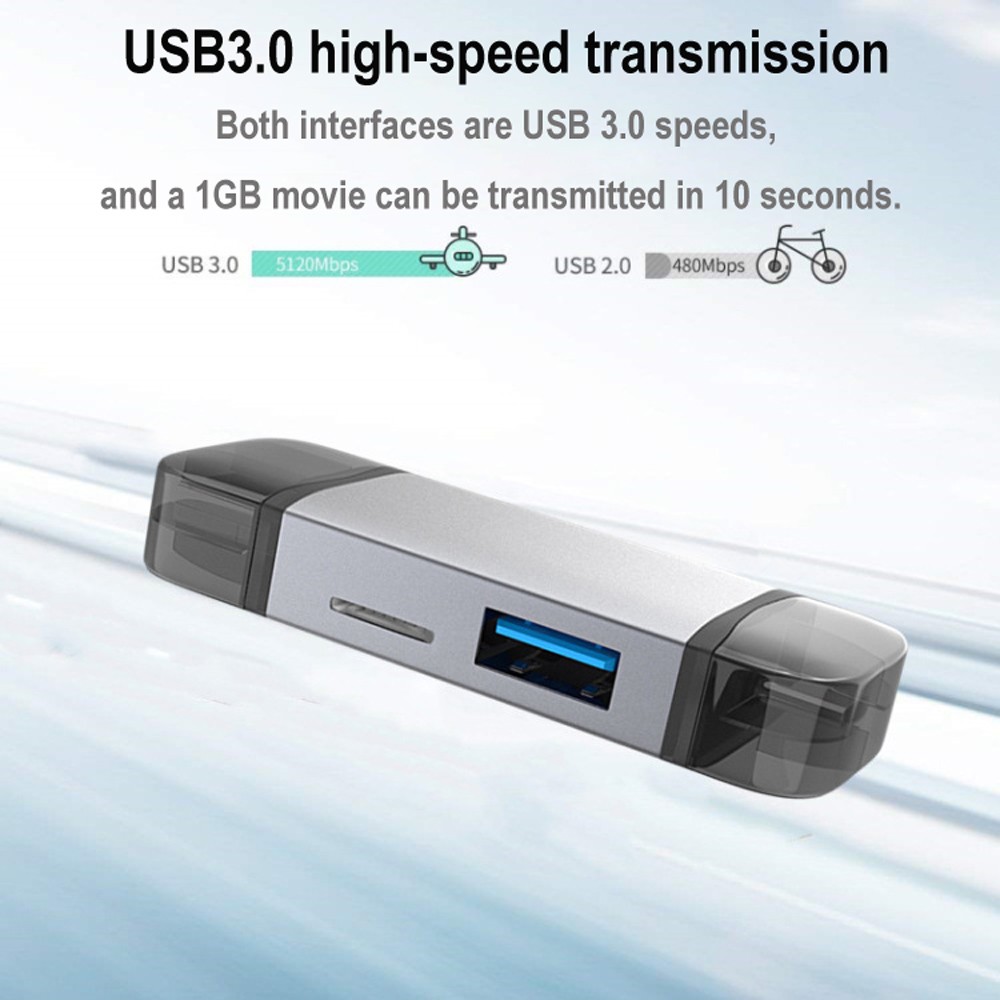 Bakeey-6-in-1-Multifunction-Card-Reader-USB-30-10Gbps-High-speed-Type-C--Micro-USB--SD--TF-Aluminium-1716331-2