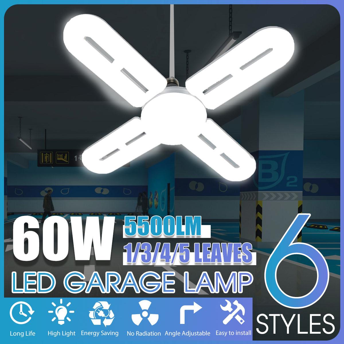 100-265V-LED-Garage-Lamp-LongShort-Deformation-Folding-Lamp-Household-Lighting-Garage-Light-1837046-1