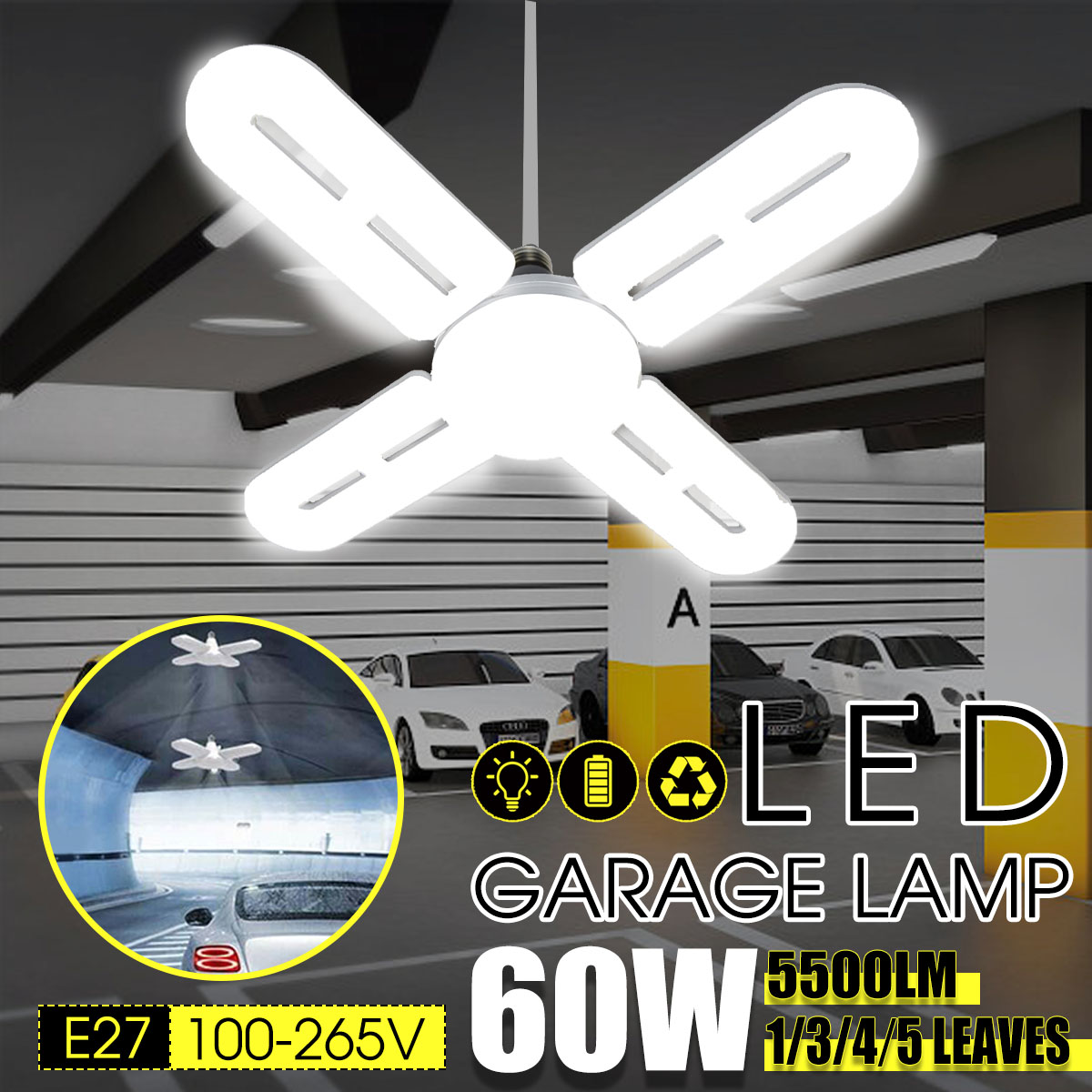 100-265V-LED-Garage-Lamp-LongShort-Deformation-Folding-Lamp-Household-Lighting-Garage-Light-1837046-2