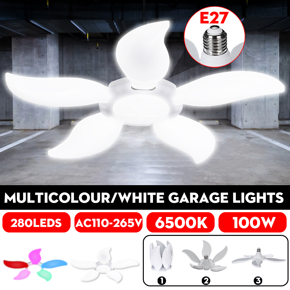 100W-E27-Colorful-Cool-White-280LED-Garage-Light-Bulb-Deformable-Ceiling-Workshop-Lamp-for-Parking-B-1621887-1